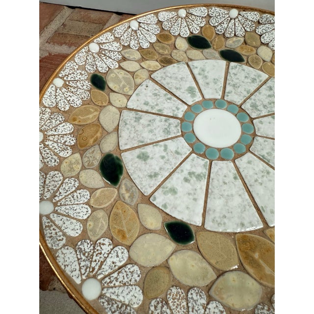 Vintage MCM Mosaic Tile Decorative Plate / Shallow Centerpiece Bowl - 12” For Sale - Image 4 of 7