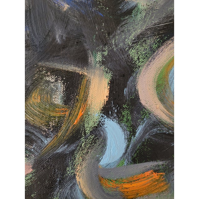 Textile Ancient Graffiti, Large Abstract Expressionist Oil Painting by Alexandra Swistak For Sale - Image 7 of 11