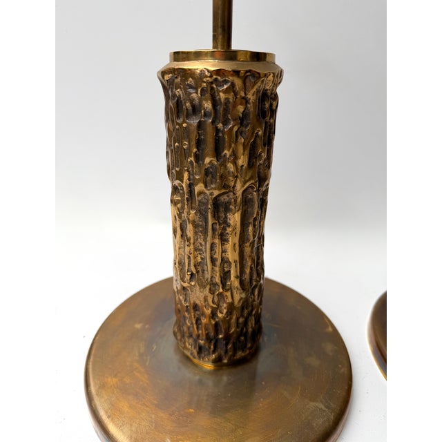 1980s Pair of Brass Sculpture Lamps by Angelo Brotto for Esperia Italy, 1980s For Sale - Image 5 of 12