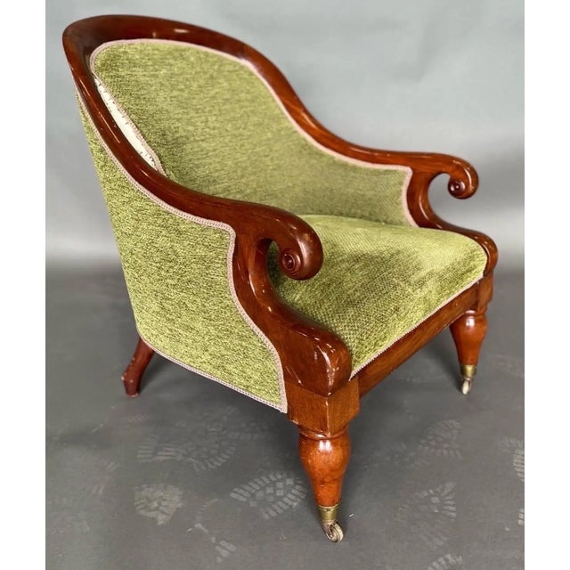English 19th Century English Mahogany Library Chair For Sale - Image 3 of 10