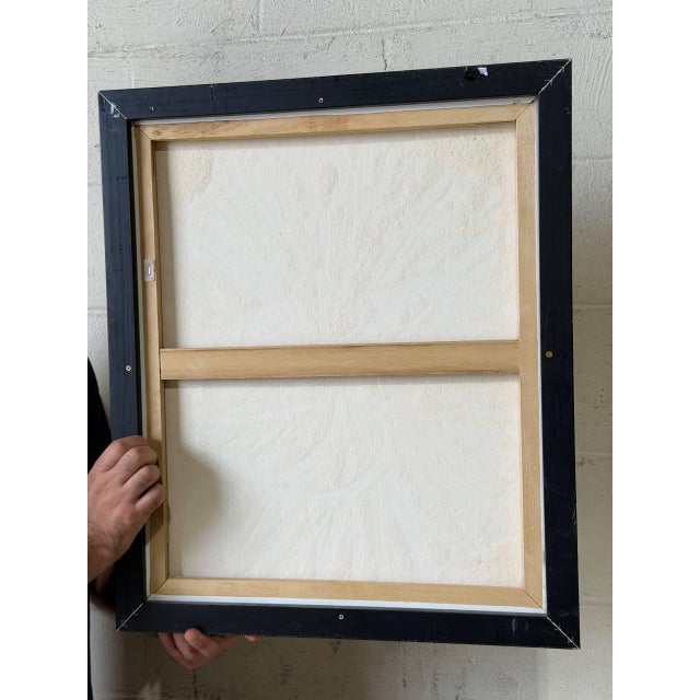 Original Abstract Expressionist Textured Framed Canvas Painting Vintage Mid-Century Modern For Sale - Image 9 of 9