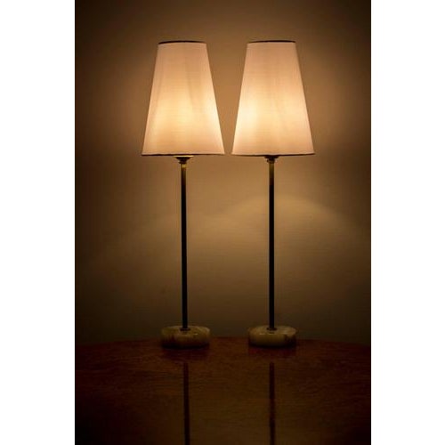 Swedish Modern Table Lamps with Onyx, Set of 2 For Sale - Image 11 of 13
