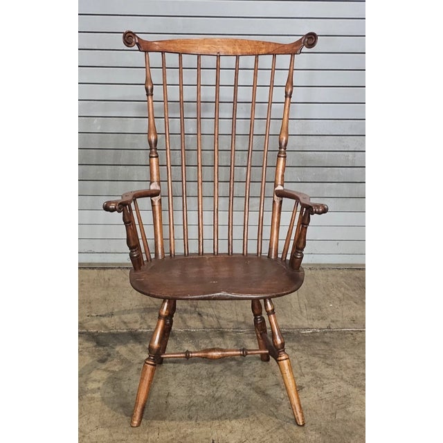Store Item: 18th Century Fan Back Windsor Arm Chair Benchmade Carved Knuckles Carved Mouse Ears Description: Chair...