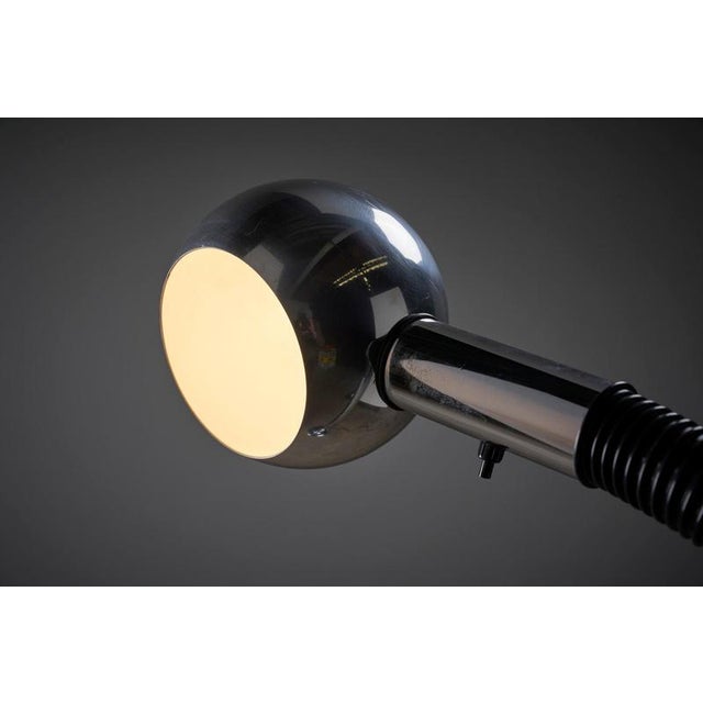 Black Vintage Chrome and Black Goosenech Sphere Floor Lamp from Cosack, 1960s For Sale - Image 8 of 12