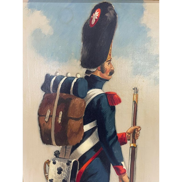 Early 20th Century French Napoleonic Military Figure Oil Paintings in Gilt Frames — Set of 6 For Sale - Image 11 of 16