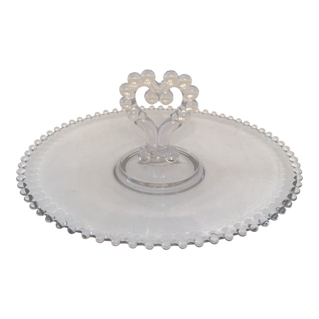 1930s Vintage Imperial Glass Co. Candlewick Round Sandwich Tray For Sale