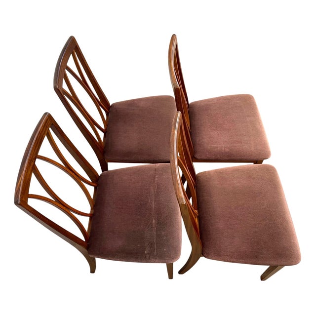 Set of 4 Mid Century Modern Dining Chairs With Sculptural Back Design, Uk Import For Sale In Seattle - Image 6 of 9