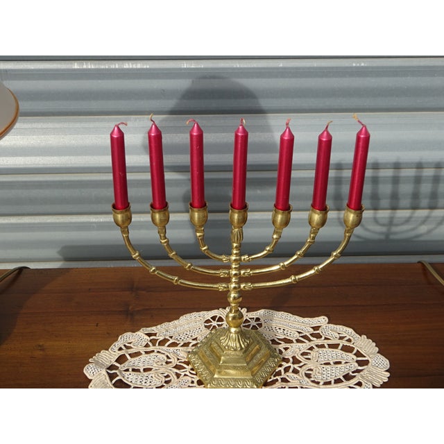 Seven-Branch Candleholder in Gilded Brass from Wainberg, 1960s For Sale - Image 3 of 15