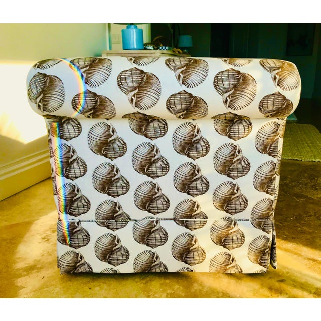 1990s 1990s Chase Lounge Cotton Canvas Shell Print in Sepia For Sale - Image 5 of 7