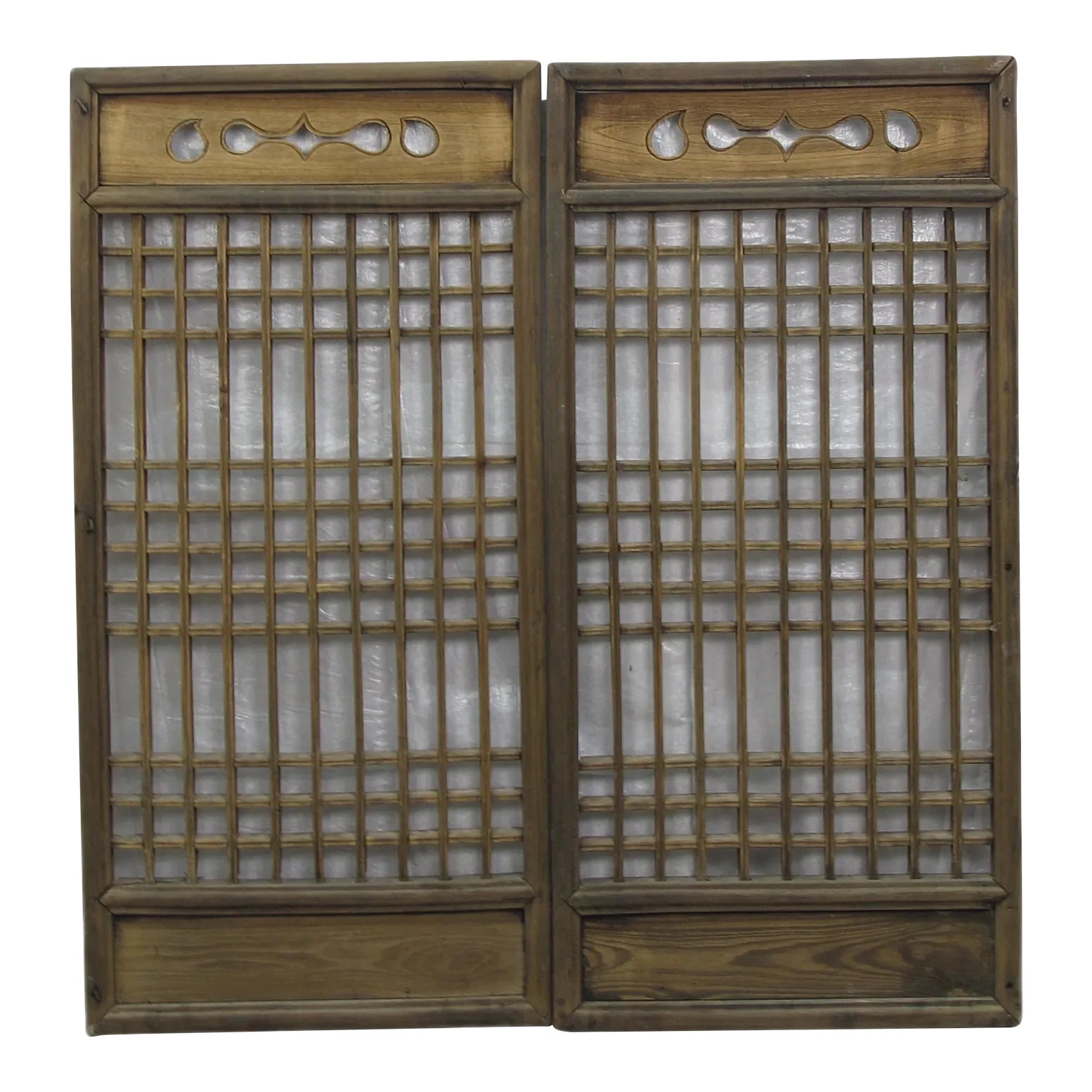 Pair of Vintage Chinese Latticed Screen Panel 6