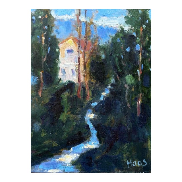 Sutter Creek Sun-Dappled - Modern Impressionist Oil Painting For Sale