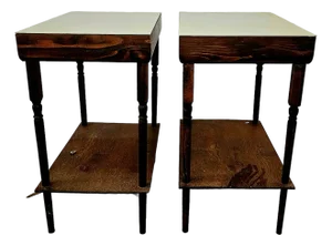Teak Two-Tier Mid-Century Side Tables - A Pair