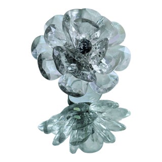 Vintage Y2k Clear Resin Flower Cocktail Ring, Size 6 For Sale