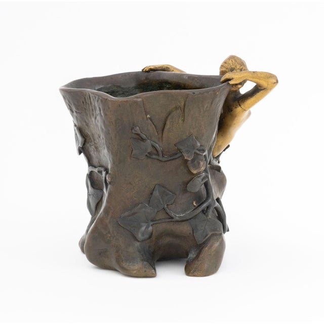 Jean Garnier Patinated Bronze Sculptural Vase For Sale - Image 9 of 10