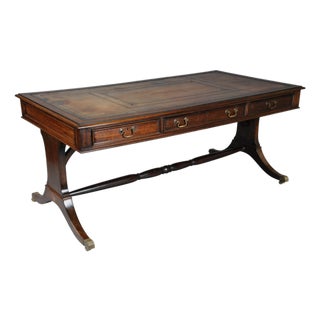 English Mahogany Partner Desk, 1900s For Sale