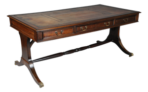 English Mahogany Partner Desk, 1900s