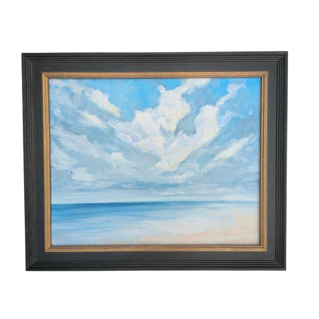 Original Expressionist Seascape Ocean Coastal Dyptich Paintings- A Pair For Sale - Image 10 of 16
