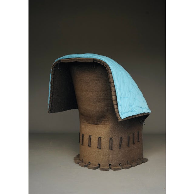 Blue Early Edition Feltri Chair by Gaetano Pesce for Cassina, 1980s For Sale - Image 8 of 18