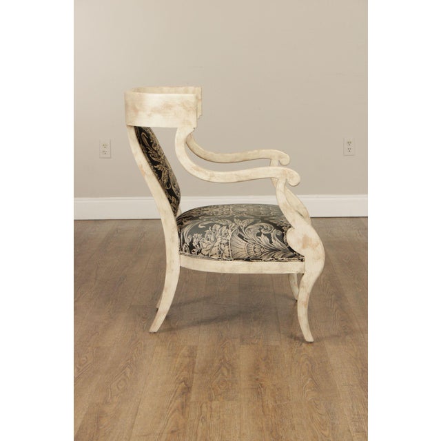 Regency Style Pair Of Painted Fauteuil Armchairs For Sale - Image 14 of 18