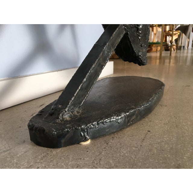 1969 Vintage M. Feller Brutalist Iron Signed Sculpture For Sale - Image 9 of 12