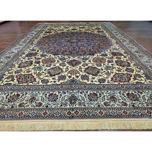 Persian Nain 6La Silk & Cork Wool Hand-Knotted H1 For Sale - Image 5 of 11