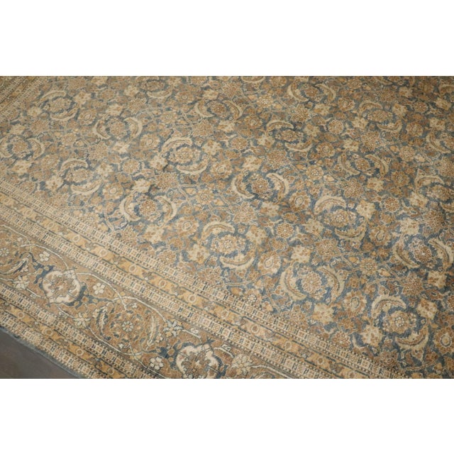 Persian Early 20th Century Zabihi Collection Blue Gold Persian Tabriz Room Size Carpet For Sale - Image 3 of 8