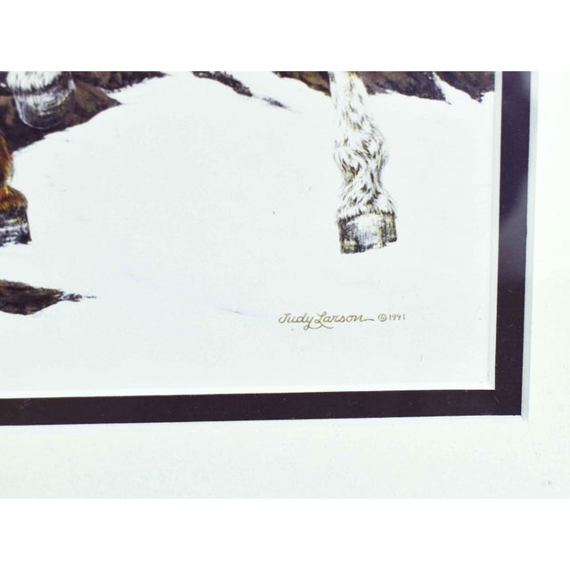 Gemini Said 1991 Judy Larson "Crow Ponies" Horse Art Reproduction Print Framed For Sale - Image 4 of 7