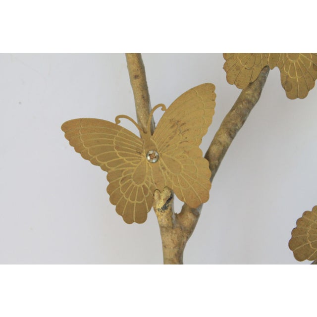 Metal Vintage Brass Butterflies on Branch Wall Hanging For Sale - Image 7 of 8