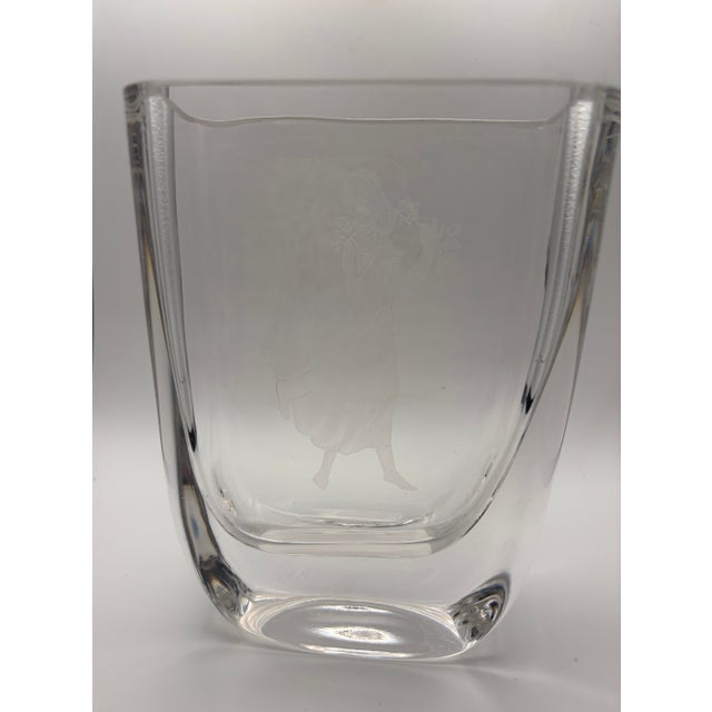 Ab Kosta Sea Glasbruck Etched Vase by Renate Stock Made in Sweden For Sale In Dallas - Image 6 of 10