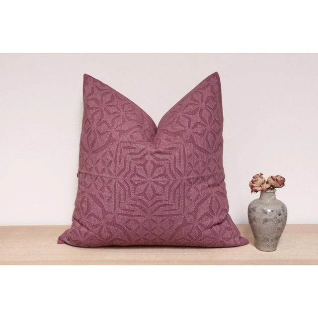 Textile French Mauve Handmade Pillow Cover For Sale - Image 7 of 7