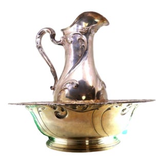 Lavender and Silver Gum with Embossed Acanthus Leaves For Sale