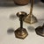 Up for consideration is a beautiful vintage trio of small brass candlestick holders with spiral accents. These would look...