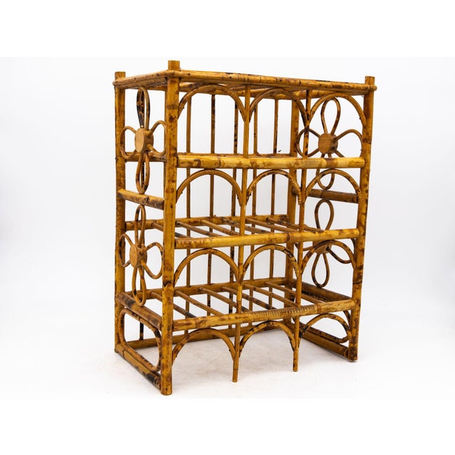 Hollywood Regency Hollywood Regency Style Faux Bamboo Wine Rack, 1970s Usa For Sale - Image 3 of 6