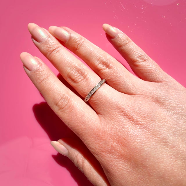 1920s Art Deco Platinum French Cut Diamond Ring, 0.90 Ct, Size 6.75 For Sale - Image 11 of 14
