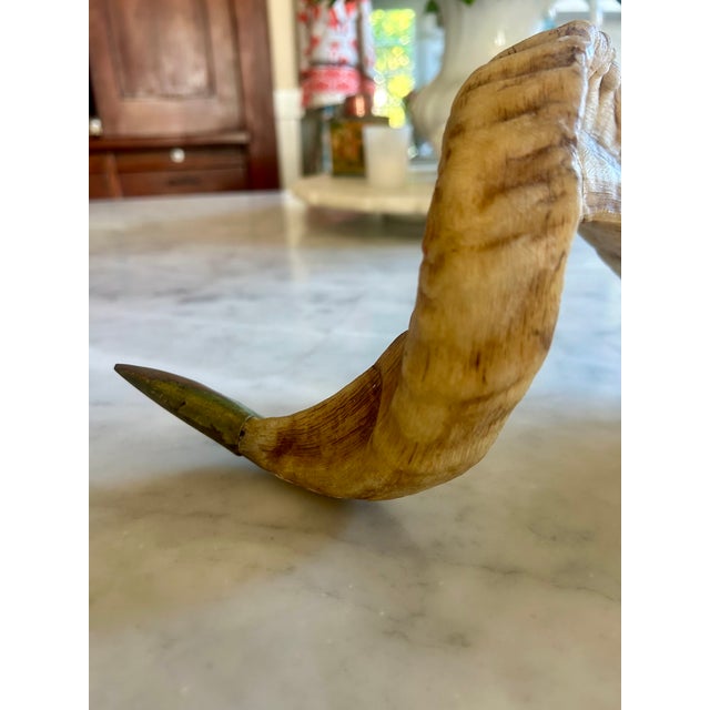 Vintage Ram Horn Candle Holders Pair For Sale - Image 12 of 14