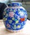 Vibrant Cobalt Chinoiserie Ginger Jar With Butterflies + Carved Hardwood Stand For Sale - Image 4 of 9