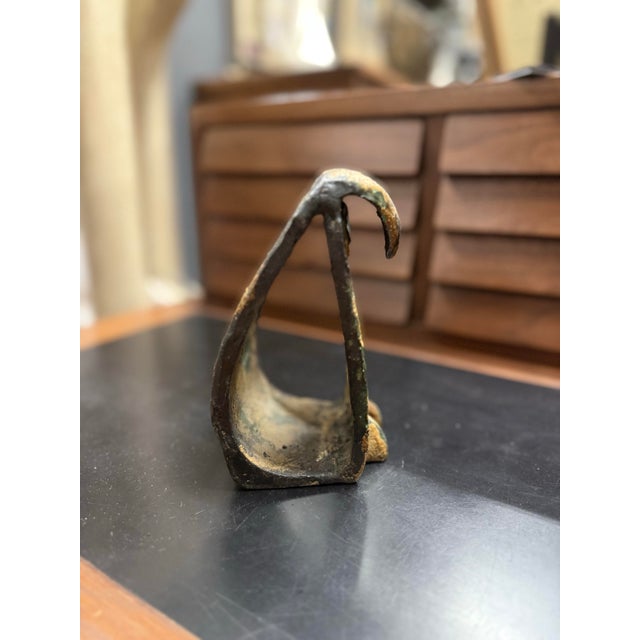 Japanese 1950s Japanese Brutalist Noguchi Style Iron Owl Sculpture For Sale - Image 3 of 8