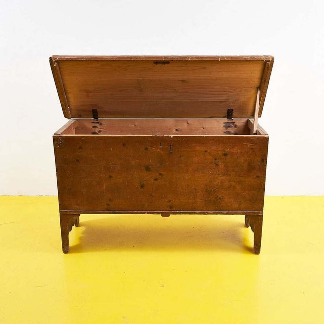 Vintage Wood Chest, Early 1900s For Sale - Image 5 of 14