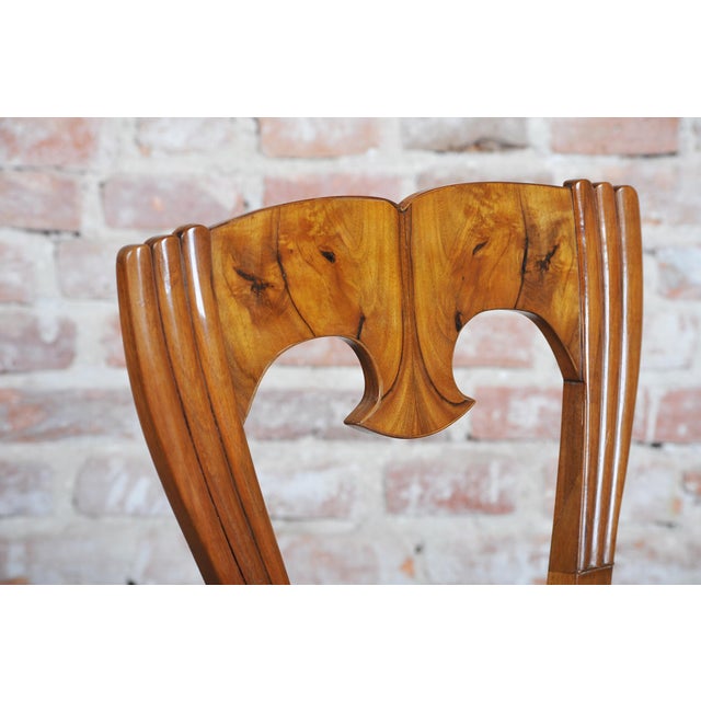 Biedermeier Chairs in Walnut, Czech, 1840s, Set of 4 For Sale - Image 4 of 15