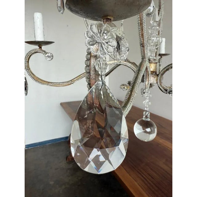 Italian Crystal Beaded Chandelier, Mid-20th Century For Sale In Los Angeles - Image 6 of 13