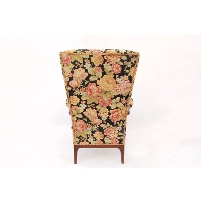 Paolo Buffa 1940s Paolo Buffa Wing Back Floral Armchair For Sale - Image 4 of 6