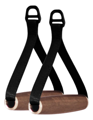 Prime Walnut and Leather Handles by Eternal Creek, Set of 2