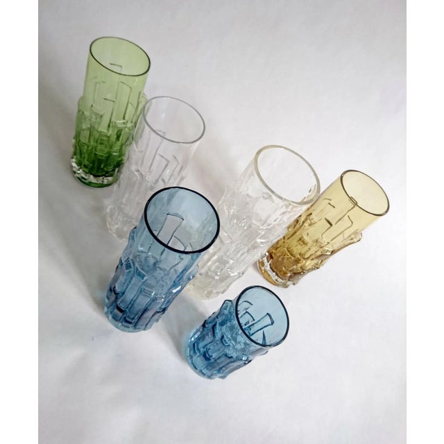 1960s Mid-Century Glass Bark Vases by Bo Borgström for Åseda, 1960s, Set of 6 For Sale - Image 5 of 11