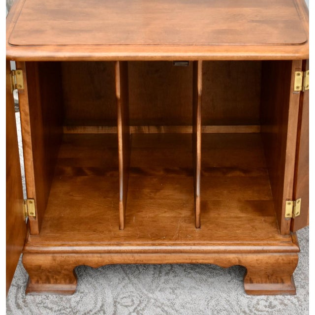 Vintage Ethan Allen Pair of Maple Louvered Door Side/End Tables/Nightstands For Sale - Image 9 of 13