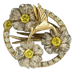 Late 20th Century Diamond Hummingbird Brooch/Pendant
