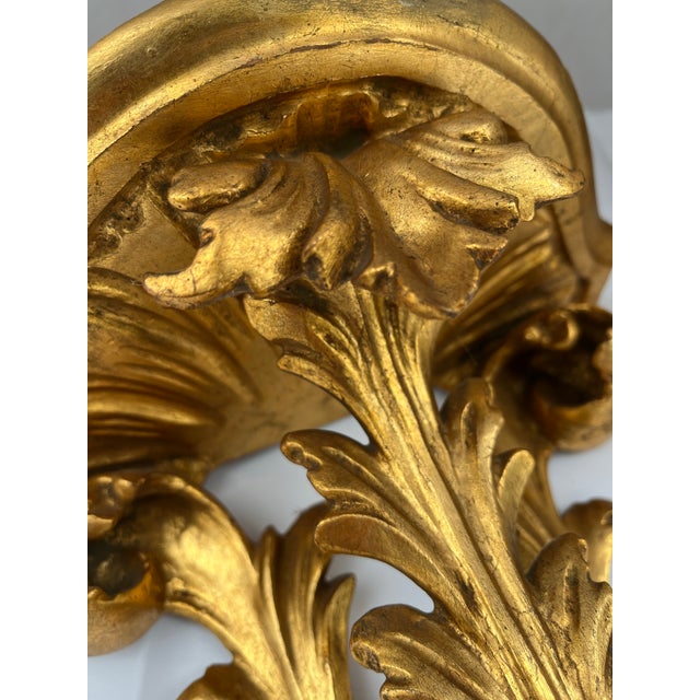 Antique Italian Gilt Wood Wall Brackets a Pair For Sale - Image 11 of 11