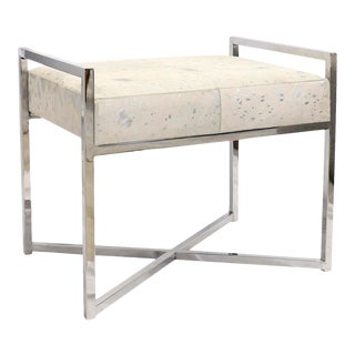 Pasargad Home Safari St. Steel Frame Cowhide Bench For Sale