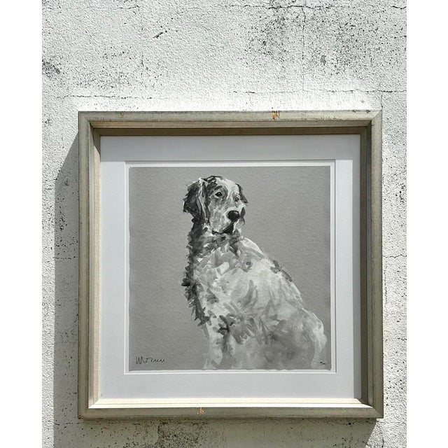 This Vintage Boho Original Abstract Watercolor captures the loyal and noble essence of a dog, rendered in an expressive...