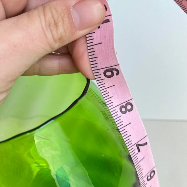 Mid Century Modern Empoli Optic Brandy Snifter Vase Green Swirl Footed Pedestal Bowl 1960s Vintage 9” Tall Italian Art Glass For Sale - Image 10 of 11