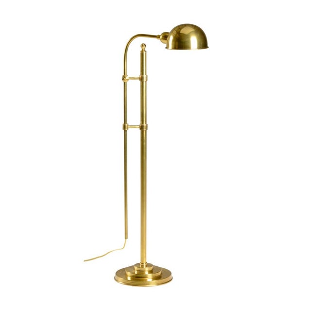 Contemporary Wildwood Essex Brass Floor Lamp For Sale - Image 3 of 3